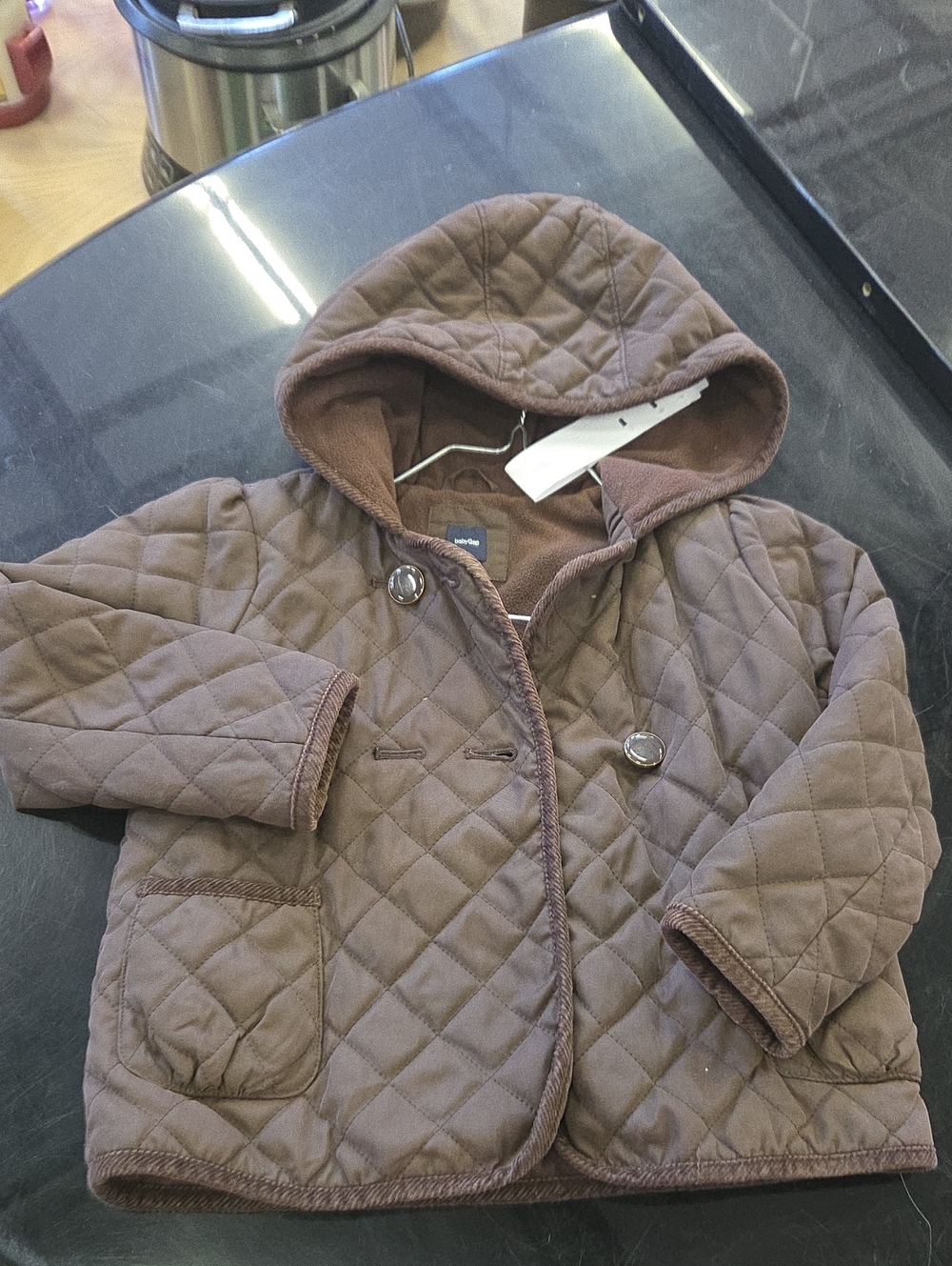 GAP Quilted Brown Hooded Pea Coat for Kids